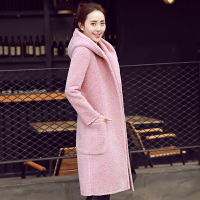 2016春装新款韩版羊毛呢修身大衣中长款连帽直筒显瘦呢子外套女潮