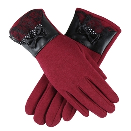 新款手套保暖女秋冬款加厚触屏女韩版冬季时尚可爱不倒绒女士手套