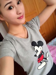 2015年夏装印花韩国韩版代购卡通迪斯尼红米奇t恤纯棉短袖女 包邮