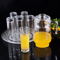 乐美雅家用冷水壶套装水杯玻璃杯6只玻璃杯耐热果汁杯7件套水具