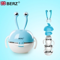 BERZ英国贝氏彩虹蟹儿童餐具组合套装叉勺婴儿碗学饮杯创意防烫碗