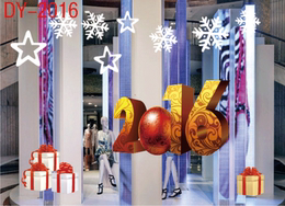 2016新春节新年橱窗装饰品鞭炮灯笼年年有鱼福娃静电玻璃贴批发