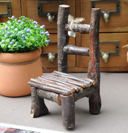 zakka田园风格原生态微型手工迷你椅子小木凳装饰品摆件拍照道具