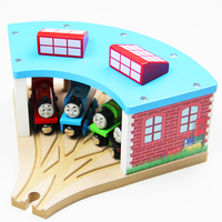木制磁性小火车车库 车站 茅提斯房 兼容木质托马斯轨道宜家玩具3