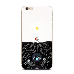 独家原创光明和黑暗iPhone4/5s/6/6plus手机壳苹果创意磨砂硬壳