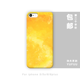 iphone6s手机壳 6plus原创水果清新手绘甜橙苹果5s壳三星小米