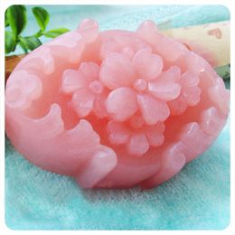 小花朵椭圆模具 手工皂 母乳皂DIY模具 硅胶皂模