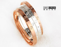 韩版时尚玫瑰金女款手镯男手环钛钢情侣手链一对18K彩金饰品刻字