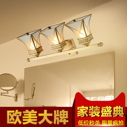 欧韩 欧式全铜镜前灯卫生间卧室美式浴室镜前灯地中海镜前灯铜灯
