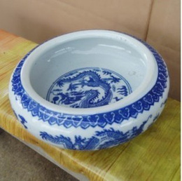 陶瓷花盆 二龙戏珠 兰龙图案 陶瓷盆 水仙盆 水培植物专用器皿
