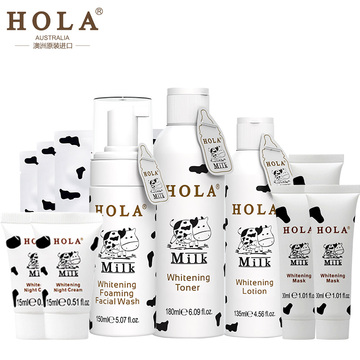 Hola/赫拉牛奶雪肤基础护肤套组 洁面 水 乳液 面霜 面膜澳洲进口