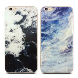 激浪iPhone6手机壳6s plus 5s文艺苹果创意磨砂透明硅胶全包软套