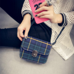 新款女包2015韩版时尚复古格子小方包青年单间斜跨迷你休闲小包包
