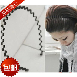 韩版头发饰波浪型发箍男女适用黑色弹簧螺旋铁质头箍女人必备发饰