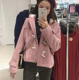 2015冬季新款超甜美可爱粉色少女呢子外套