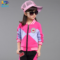 女童韩版秋童装 儿童运动服套装腔 中大童女孩休头立领开衫两件套