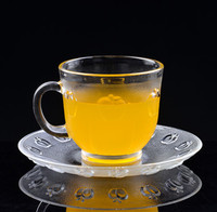 泰国ocean科兹莫进口欧式咖啡杯套装创意透明玻璃杯红茶杯子配碟