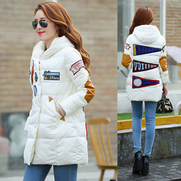 2015冬季新款韩版连帽羽绒服女中长款加厚高端时尚修身羽绒衣外套