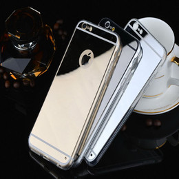 手机壳镜子苹果6plus硅胶软壳5S保护壳4.7电镀壳5.5外壳