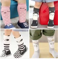 韩国秋冬婴儿男女宝宝卡通立体中长筒袜高筒袜儿童纯棉松口过膝袜
