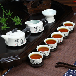 雪花釉陶瓷 功夫 茶具 套装 玻璃茶壶茶杯盖碗红茶汝窑冰裂青花瓷