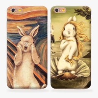苹果6splus保护壳iphone6手机壳5s硅胶套软壳个性彩绘可爱兔子潮
