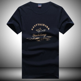 Kenty Shark/肯迪鲨鱼新款短袖T恤男圆领纯棉印花修身打底衫半袖