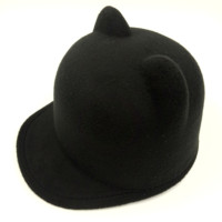 明星同款可爱带耳朵帽子猫耳朵羊毛呢帽小恶魔萌帽