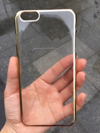 Rinka谨制 手绘透明镀金边手机壳素材壳底壳DIY苹果6/6S苹果6P