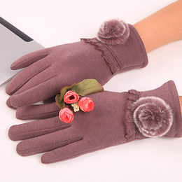 新款手套触摸屏女保暖加绒冬款女士手套女韩版棉可爱冬季手套女潮
