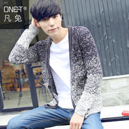 男装韩版2015冬季新款休闲青年男士毛衣外套针织衫男开衫线衣