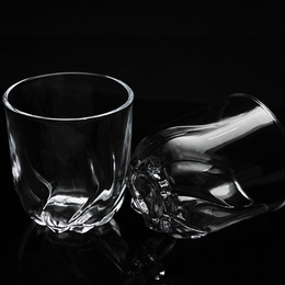 正品超厚玻璃杯 无盖水杯泡茶杯透明杯子创意耐热火焰杯子套装