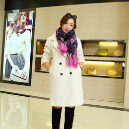 2015新款韩版加厚大码sz女装毛呢外套中长款羊毛呢子大衣修身茧型