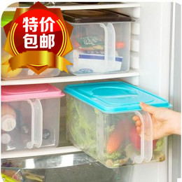 塑料可叠加厨房密封罐 带手柄收纳盒 冰箱带盖储物箱米桶 特价