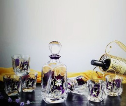 欧式无铅水晶酒具套装酒杯捷克进口高脚杯套件红酒杯子洋酒瓶礼品