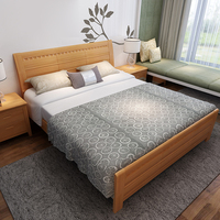 简约现代实木床1.8米中式橡木婚床1.5米双人床公主床田园环保家具