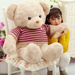 毛绒玩具泰迪熊玫瑰绒抱抱熊毛衣泰迪熊大号布娃娃熊狗熊