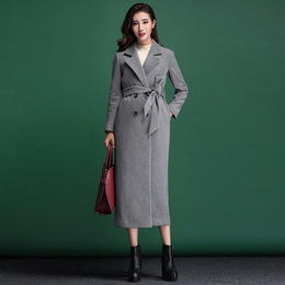 心语泉2015冬季新品欧美时尚气质羊毛呢子大衣修身双排扣女装外套