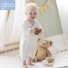 G100寄意百新生儿连体衣婴幼儿系带蝶形睡袍宝宝春夏空调衣和尚服