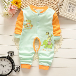 秋季宝宝连体衣薄款内衣0-3-6个月连身衣婴儿衣服婴幼儿长袖爬服