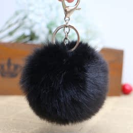 圣诞礼品礼物韩国超大獭兔毛球钥匙扣车用毛绒挂饰女时尚包挂件