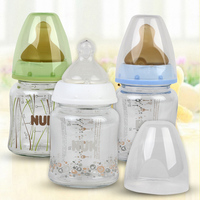 包邮正品德国原装进口NUK宽口玻璃奶瓶120ML新生婴儿防胀气新奶嘴