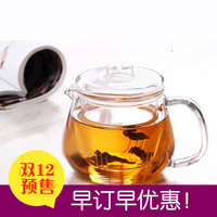 订做特价创意耐热玻璃茶壶透明带过滤内胆三件式鸭嘴功夫茶具套装