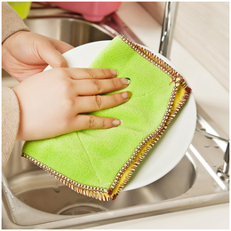 超细纤维双面加厚吸水抹布厨房洗碗布 厨房毛巾不掉毛清洁百洁布