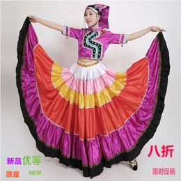 新款民族舞蹈彝族大摆裙民族传统彝族舞蹈服集体舞蹈表演民族服装