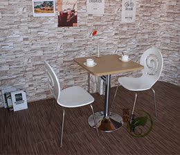 简约咖啡厅桌椅甜品店奶茶店桌椅休闲方桌西餐厅实木家具组合特价