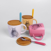 创意动物杯子陶瓷马克杯可爱办公情侣咖啡水杯定制logo水杯带盖