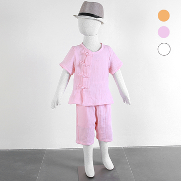 儿童唐装夏季纯棉短袖中式复古演出服周岁男童装礼服2016新款