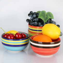 2只起包邮彩虹碗|手绘陶瓷碗|养生瓷|米饭碗|面碗|汤碗|微波炉碗