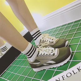 韩版秋季2016经典系列潮女鞋运动鞋跑步鞋户外时尚反绒皮休闲鞋